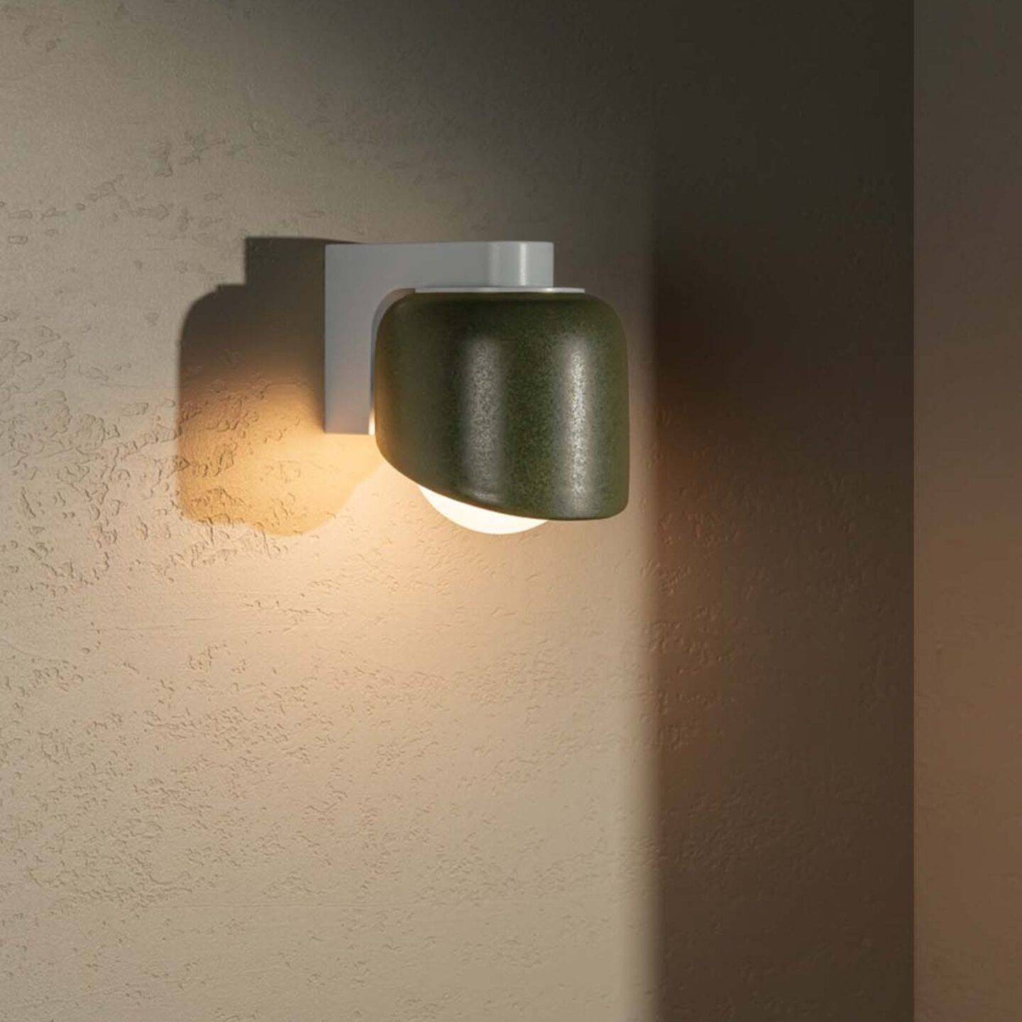 Terra 0.5 Wall Light Olive, White Satin